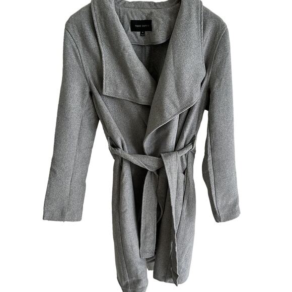 Harve Benard Grey Trench Coat with Tie Wrap Size Women's Medium - Picture 4 of 4